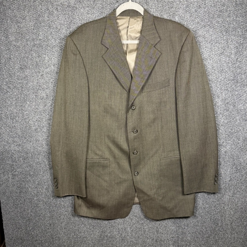 VTG Monsieur Givenchy Wool Blazer Sport Coat Jacket Mens 42 L Micro Houndstooth
